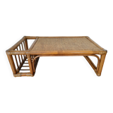 Large vintage serving tray, rattan and wicker - Indonesia - 1950s/1960s