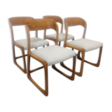 Series of 4 Baumann sleigh chairs from the 60s/70s
