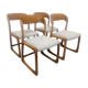 Série de 4 chaises traineau Baumann des années 60/70