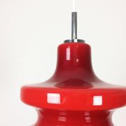 Original German Red Opal Glass Hanging Light, Made by Peill & Putzler, Germany