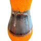 Vintage black/orange fat lava vase