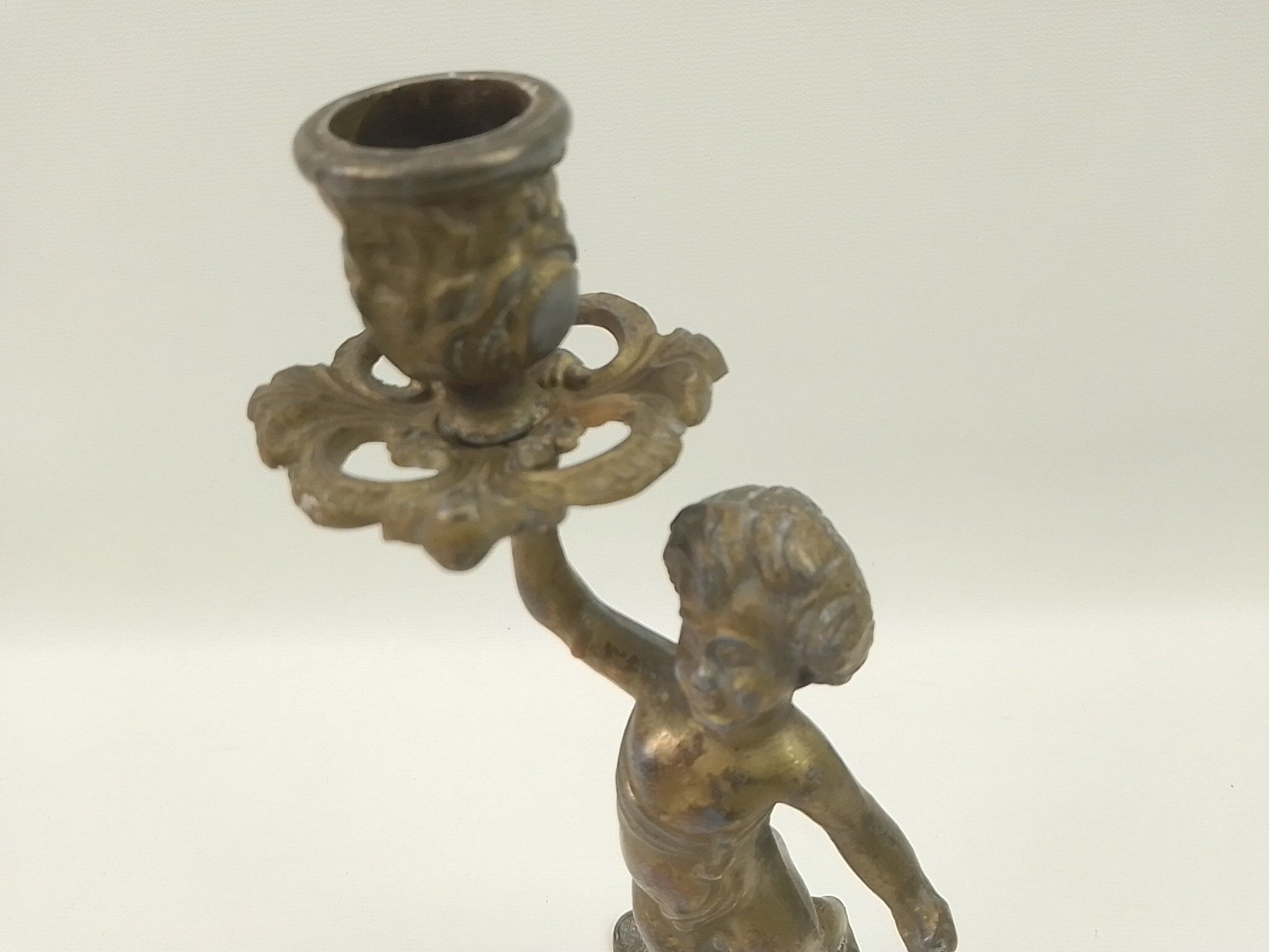 Brass children's candle holder 23cm