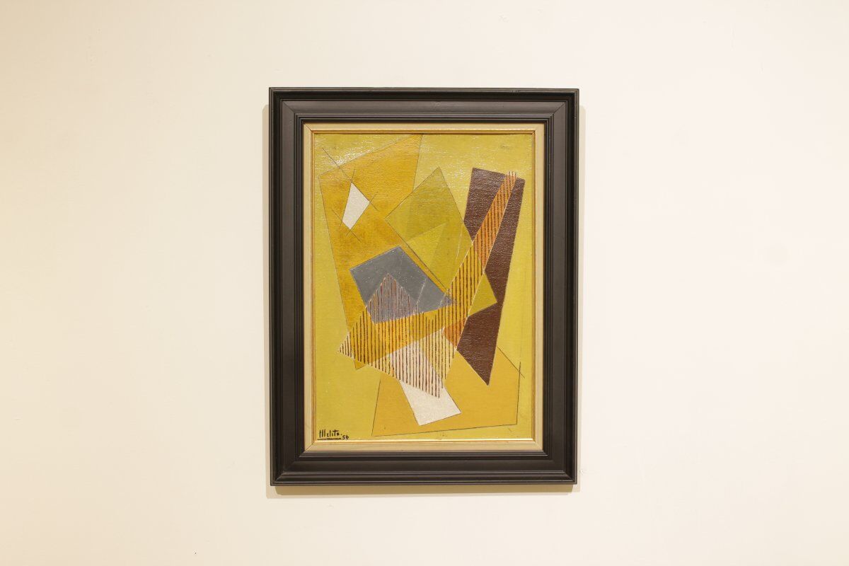 Geometric abstraction by Maurice Miot signed Melito.