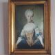 Cadre doré à l'or fin, portrait tissu Marie Josephe d'Autriche, (13 cm x 18 cm)