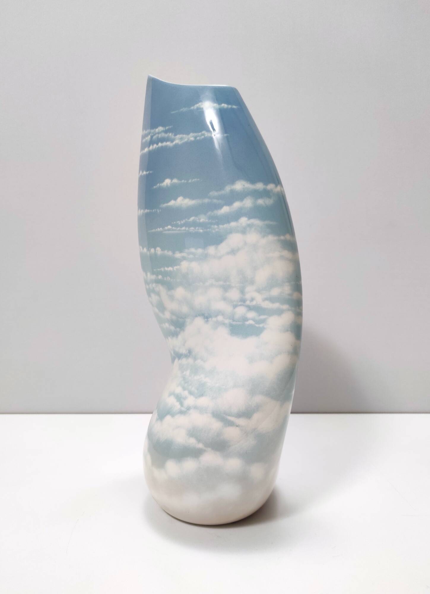 Lacquered and Airbrushed Ceramic Centerpiece /Vase Model Nr 182/2 by Vibi, Italy