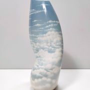 Lacquered and Airbrushed Ceramic Centerpiece /Vase Model Nr 182/2 by Vibi, Italy