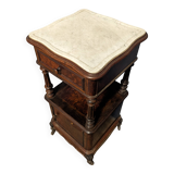 Louis XVI style bedside table in mahogany and rosewood