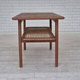 1970s, Scandinavian coffee table, original condition, teak wood, rattan.