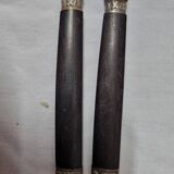 12 horn & silver knives