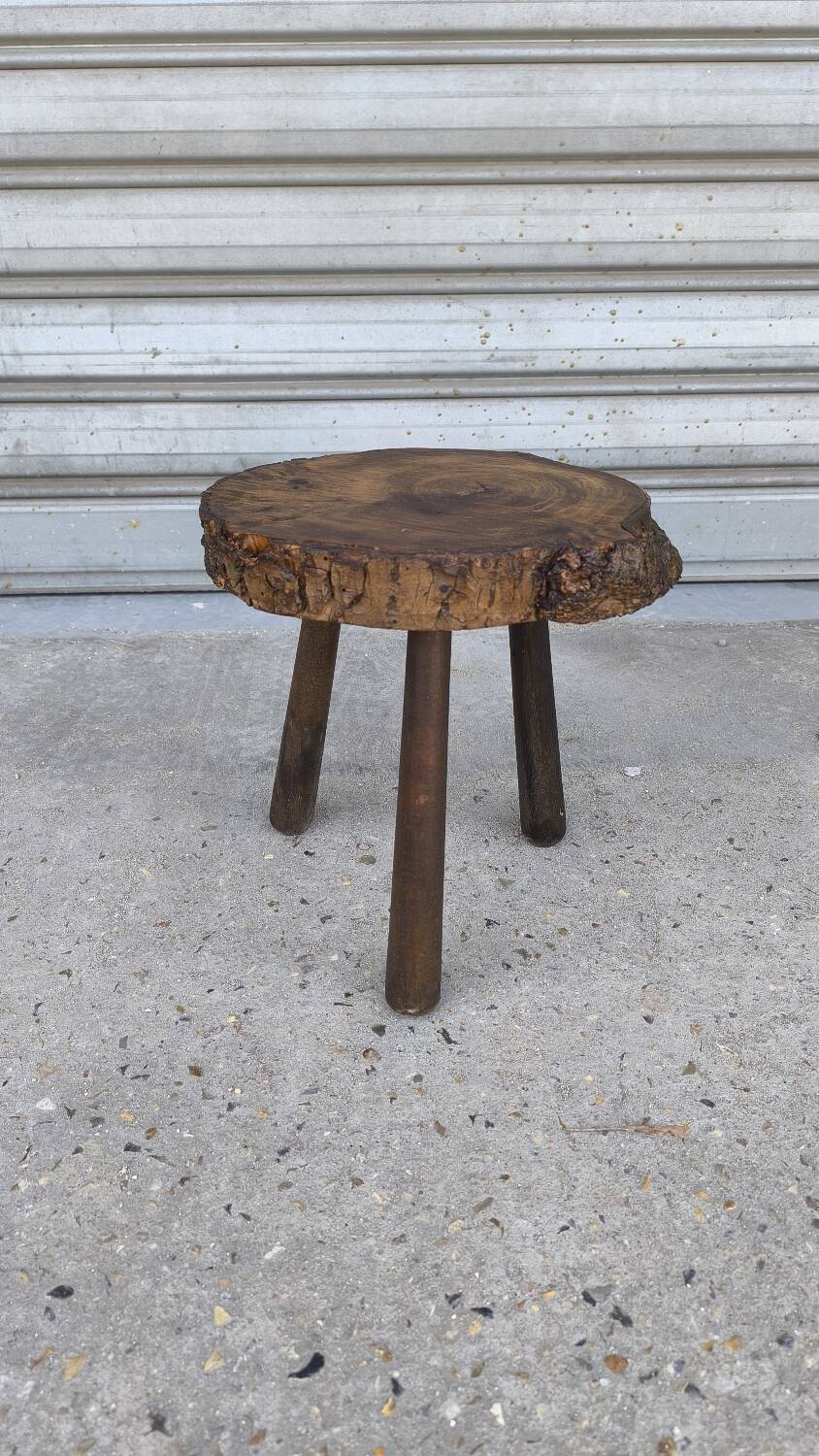 Solid oak tripod stool 1960