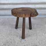 Solid oak tripod stool 1960