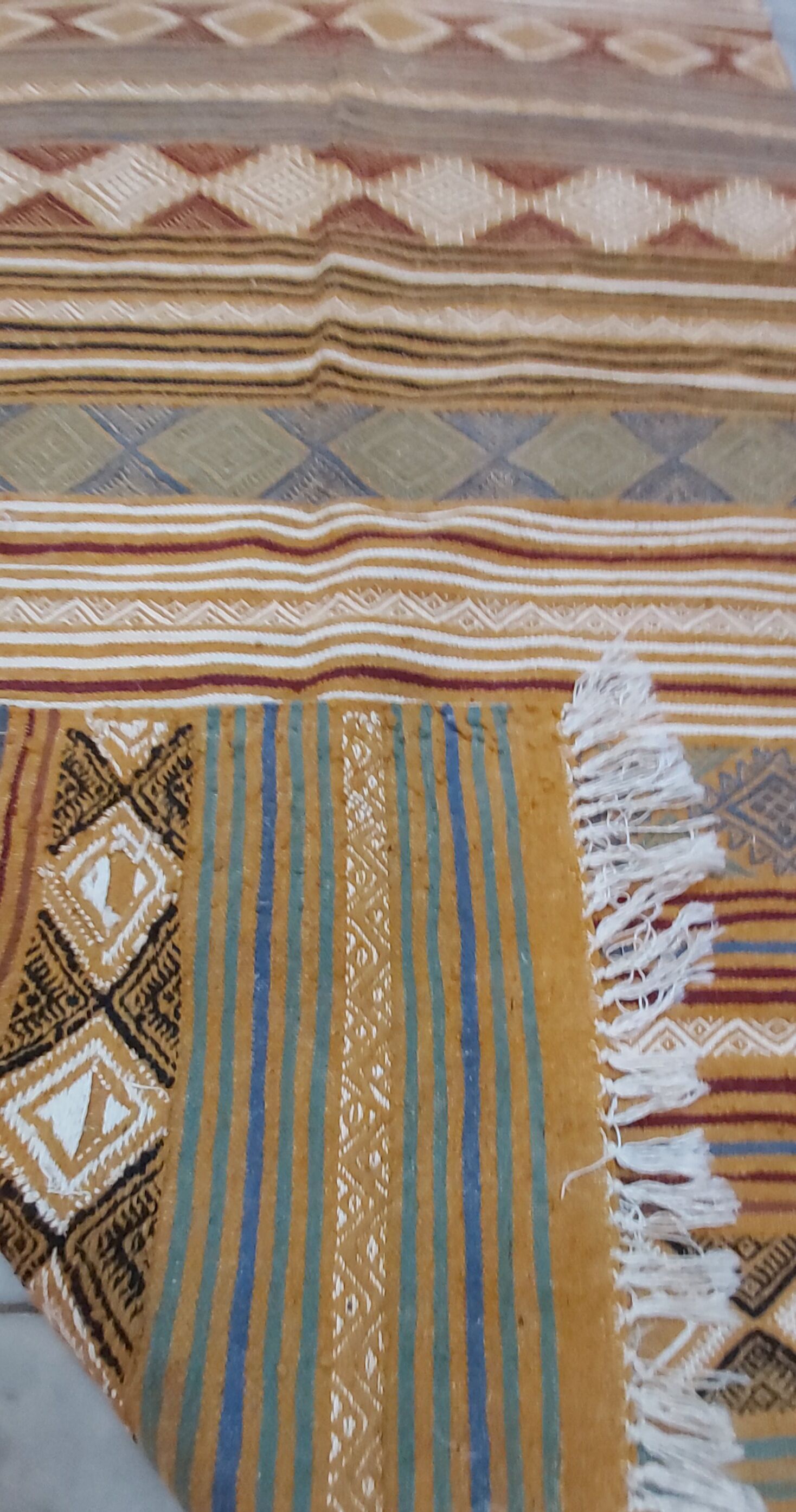 Handmade Berber yellow carpet 180-100cm