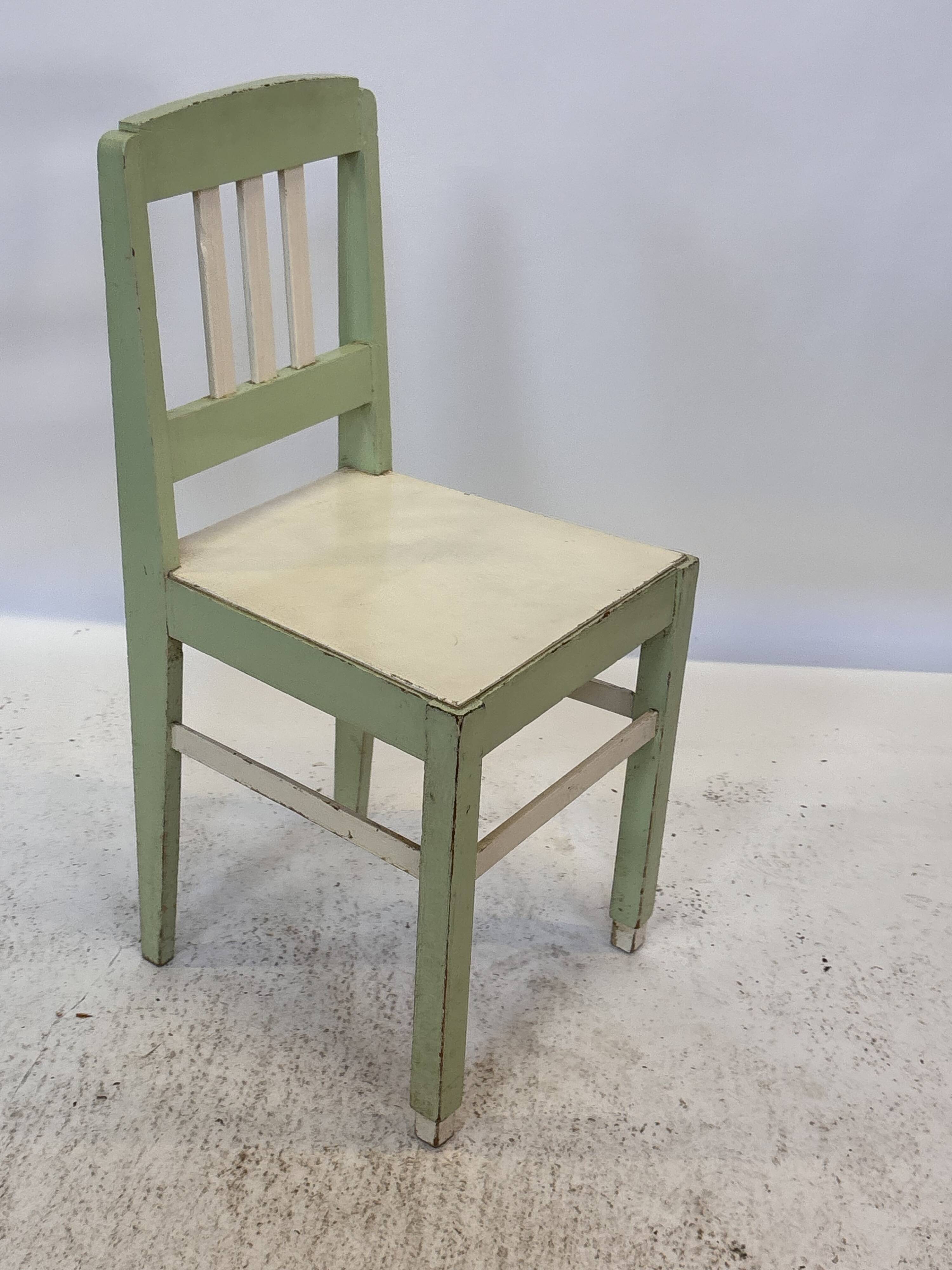 Chaise Art Déco vintage, style de design minimaliste, bois "de stijl"