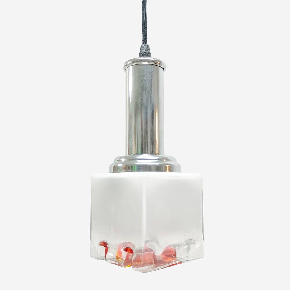 Murano Glass Cube Pendant Lamp, Italy, 1970s