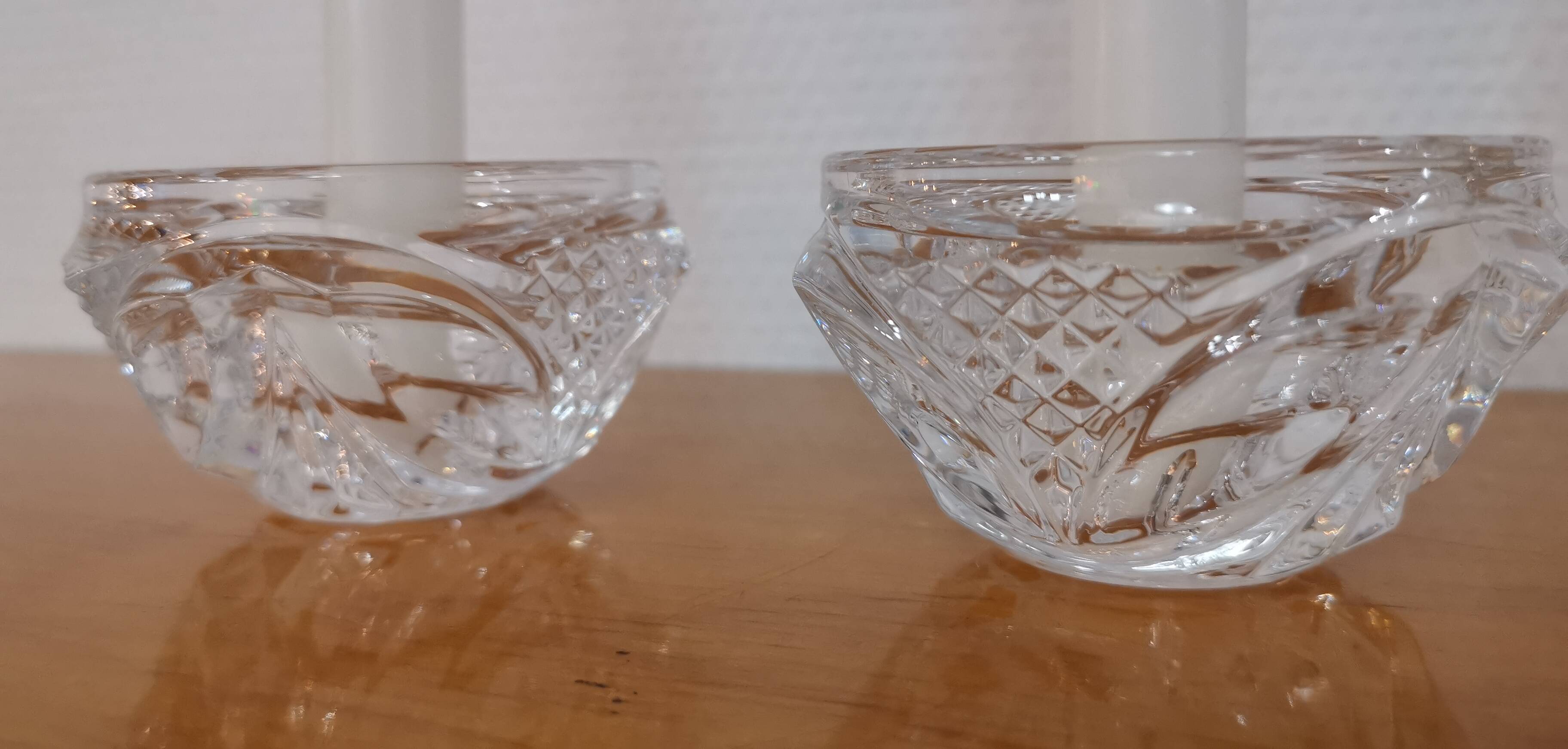 3 bougeoirs cristal d’Arques modèle "royale"
