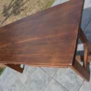 "Brutalist" farmhouse desk/table in solid oak
