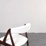 Teak & Boucle Chairs Model 31 by Kai Kristiansen for Schou Andersen, 1960s,