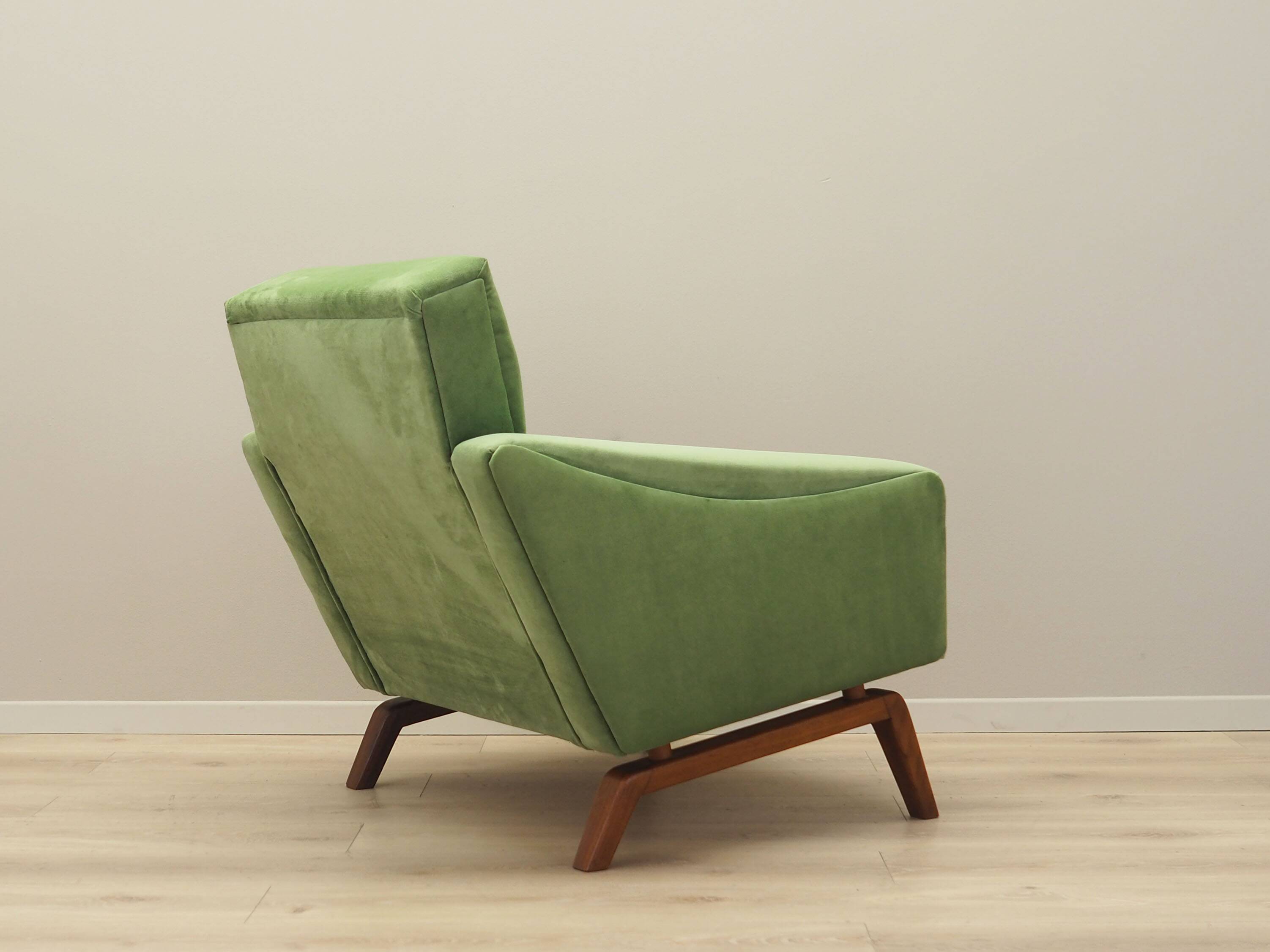 Green armchair, Danish design, 1970s, production: Denmark