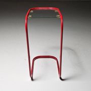 C.I.C. postmodern from the 1980s in red lacquered metal and glass