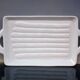 Italian White Majolica Rectangular Dish or Plate circa Asparagus Majolica