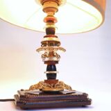 Glass and brass foot lamp