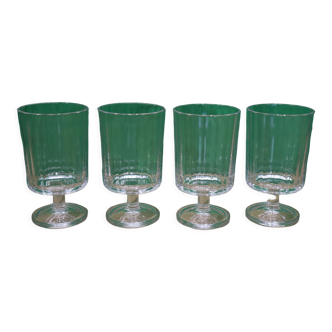 4 verres à vin cavalier  striés Luminarc