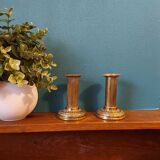 Louis XVI style brass candle holders