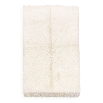Tapis berbère marocain Beni Ouarain à motifs de losanges gravés dans la trame 2,60x1,56m