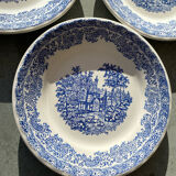 Set of 5 small dessert plates from the Nice factory, 2 stamps from the same manufacturer.