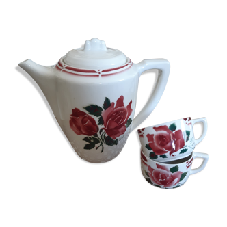 Coffee maker and cups Digoin Sarreguemines