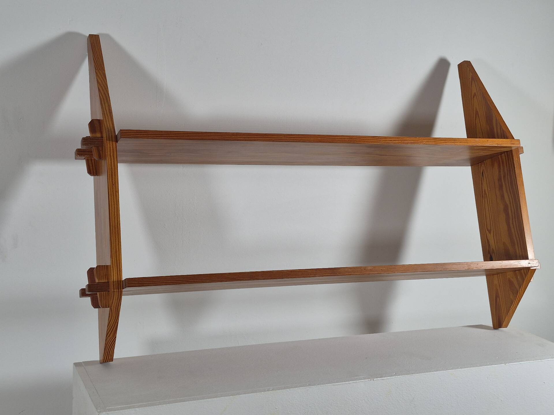 Vintage mid century brutalist pinecwall shelf