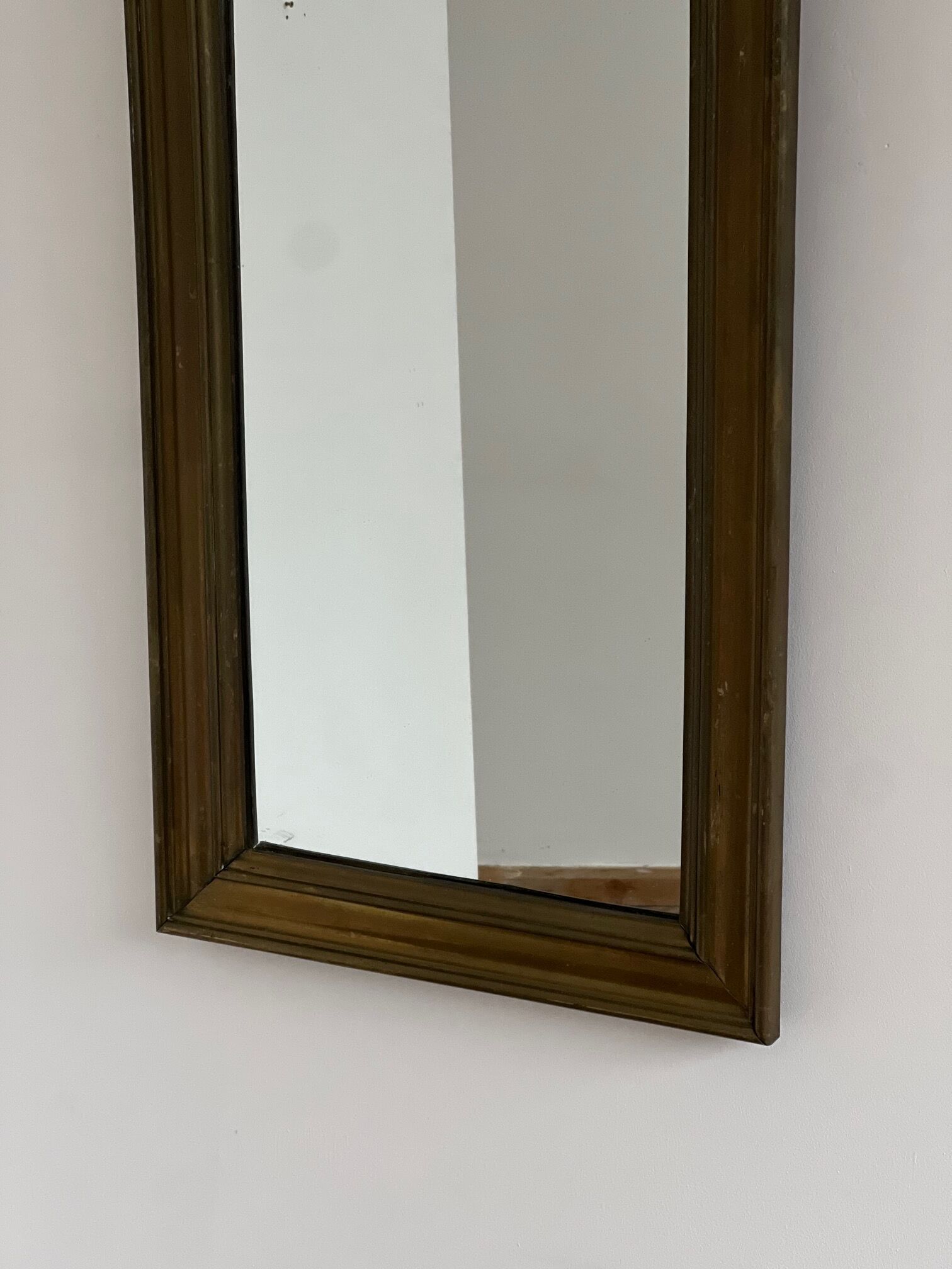 Antique french brass bistro mirror
