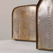 Pair of hand-hammered brass bookends by Hayno Focken