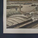 Lithograph by Henri Rivière, Parisian Landscapes - The Quai d'Austerlitz