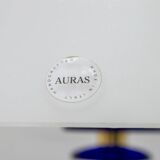 Auras Italian Brass and "Incamiciato" Murano Glass Ground Lamp, 1989