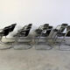 Vintage dining chairs by Willy Rizzo for Cidue set of 8, 1970s