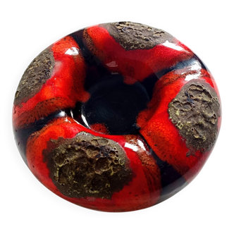 Sculptural Vallauris Ceramic Vide-Poche, Fat Lava Glaze, France, 1950s