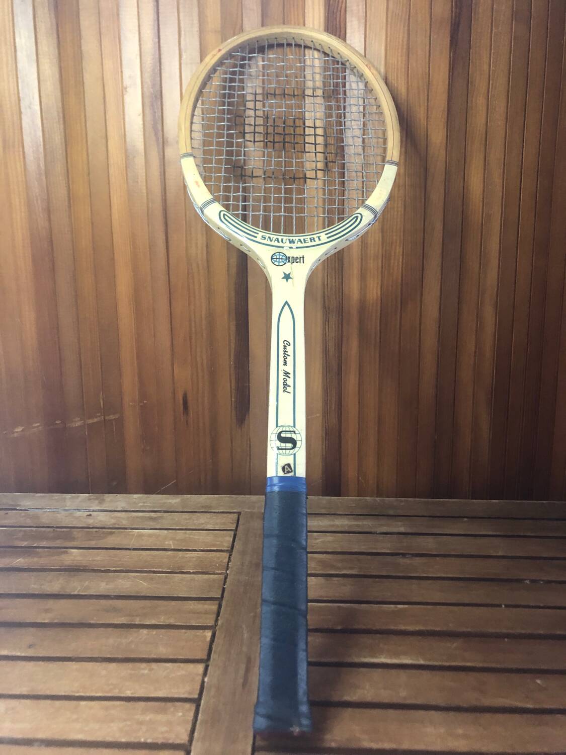 Old snauwaert expert tennis racket wood + zéphyr cross