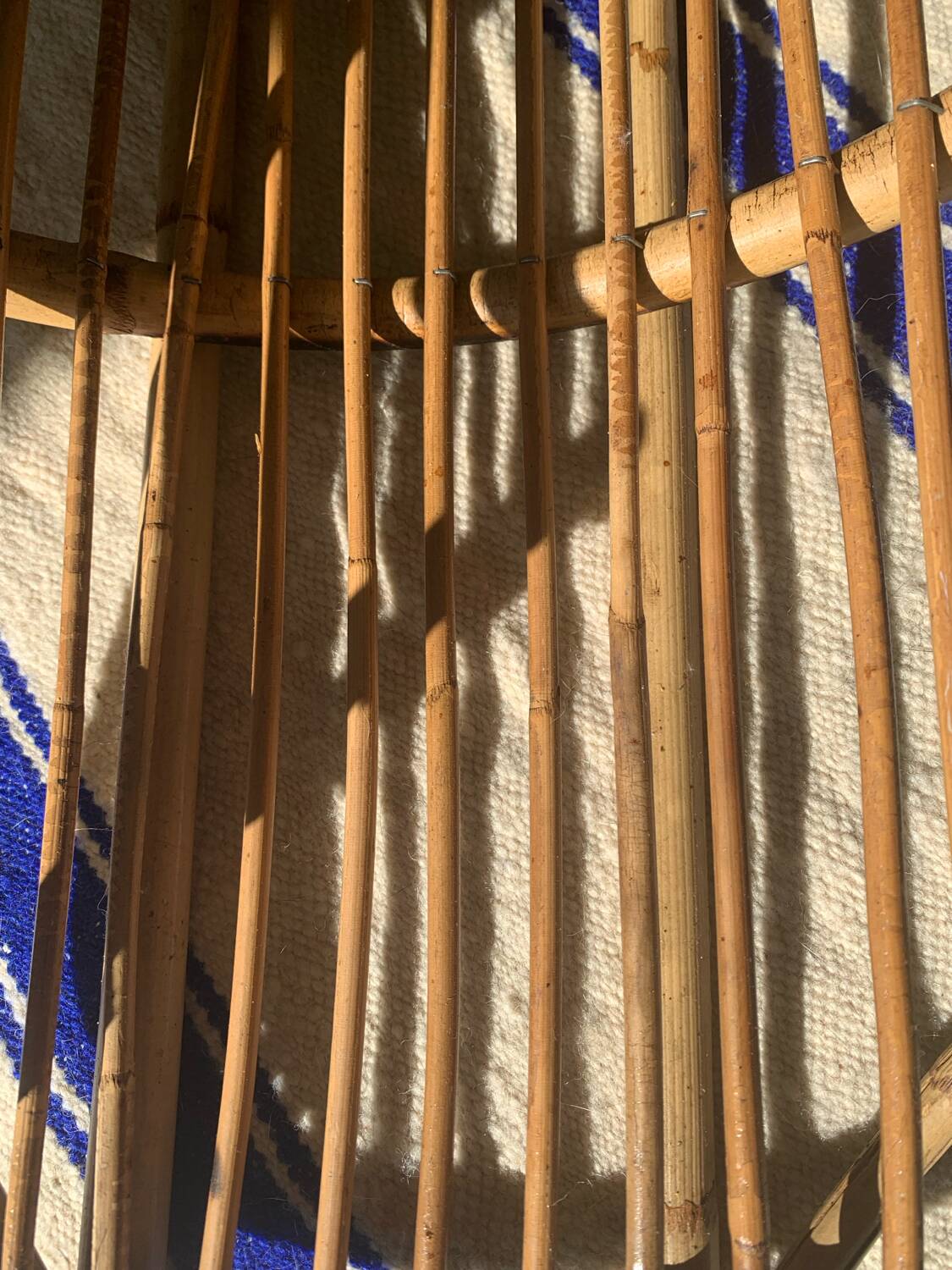 Vintage rattan log holder