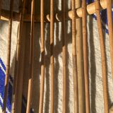 Vintage rattan log holder