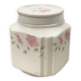 Sadler England Square Ginger Jar or Coffee Jar with Pink Flower Motif, Made for Douwe Egberts
