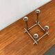 Brutalist sculptural cast aluminium candlestick Danish
