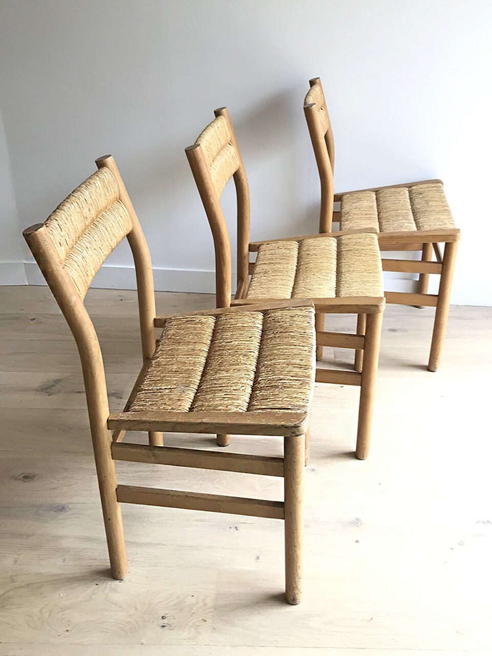 3 Pierre Gautier-Delaye chairs. Vergnères 1960s edition