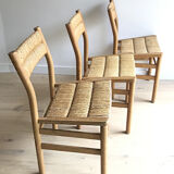 3 Pierre Gautier-Delaye chairs. Vergnères 1960s edition