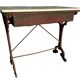Antique French bistro table in cast iron and marble, 1900s.