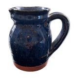 Old blue pitcher signed