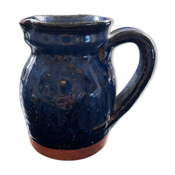 Old blue pitcher signed