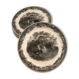 Set of 4 dessert plates from Villeroy - Boch Collection Artemis, theme "The Hunter at Rest"
