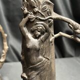 Art Nouveau pair of pewter vases signed W. Hering circa 1900