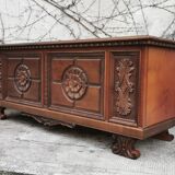 Carved walnut chest of drawers, 1970s